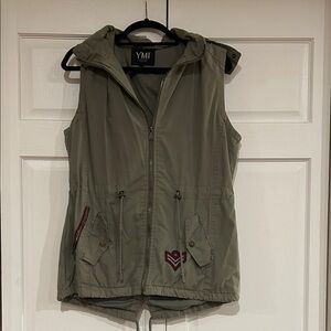 YMI Sage Green Hooded Vest